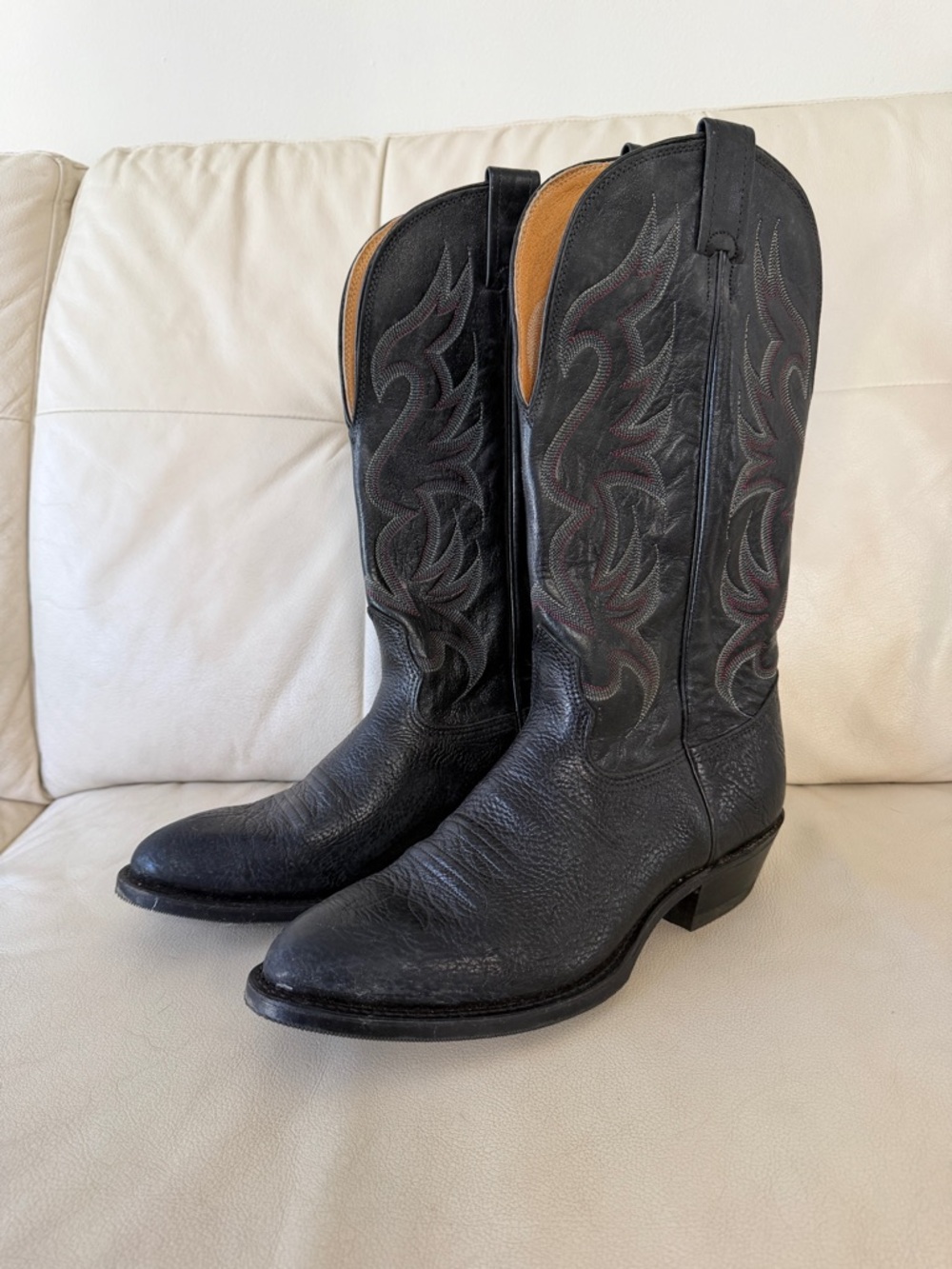 Nocona Boots, Black Western Cowboy Boots, size 9D, like new